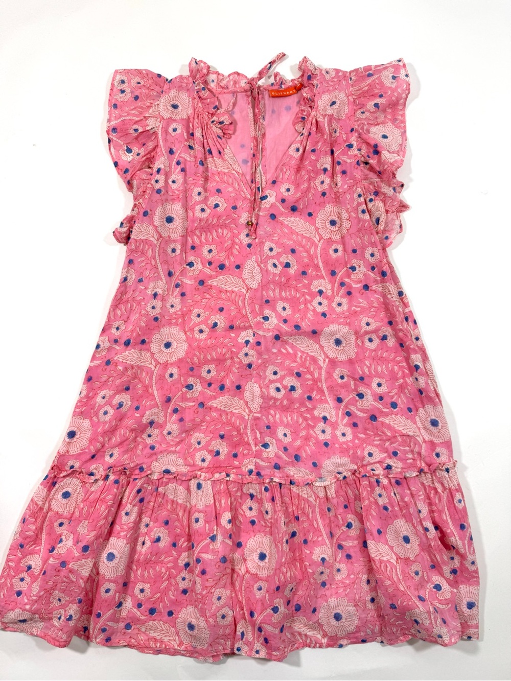 Oliphant Flirty Pink Ruffle Hem Dress Pink